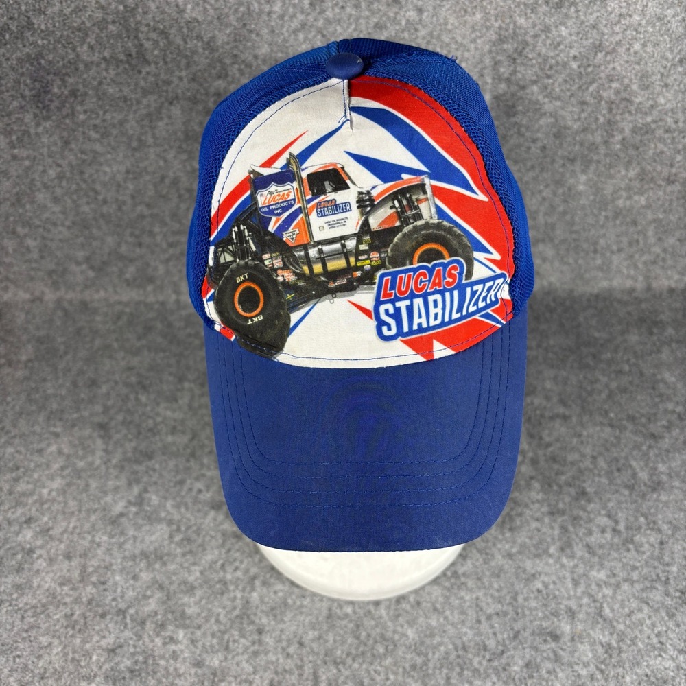 Monster Jam Lucas Stabilizer Trucker Hat Blue Snapback Adjustable Cap One Size